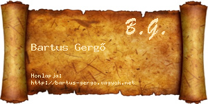 Bartus Gergő névjegykártya